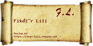 Fikár Lili névjegykártya